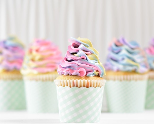 Rainbow Swirls Cupcake